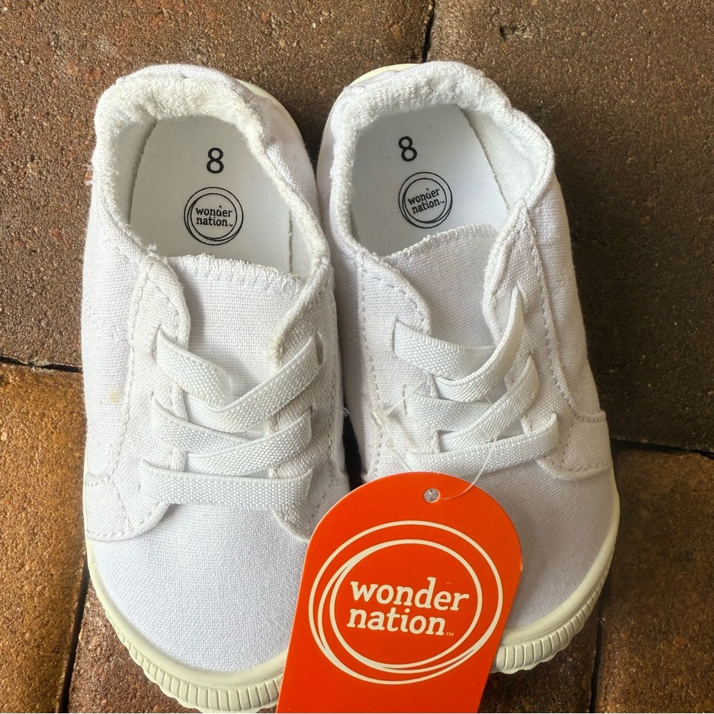 Girls white lace sneakers size 8 toddler
